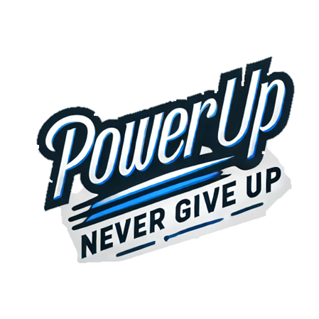 Image5 logo power up slogan never give up